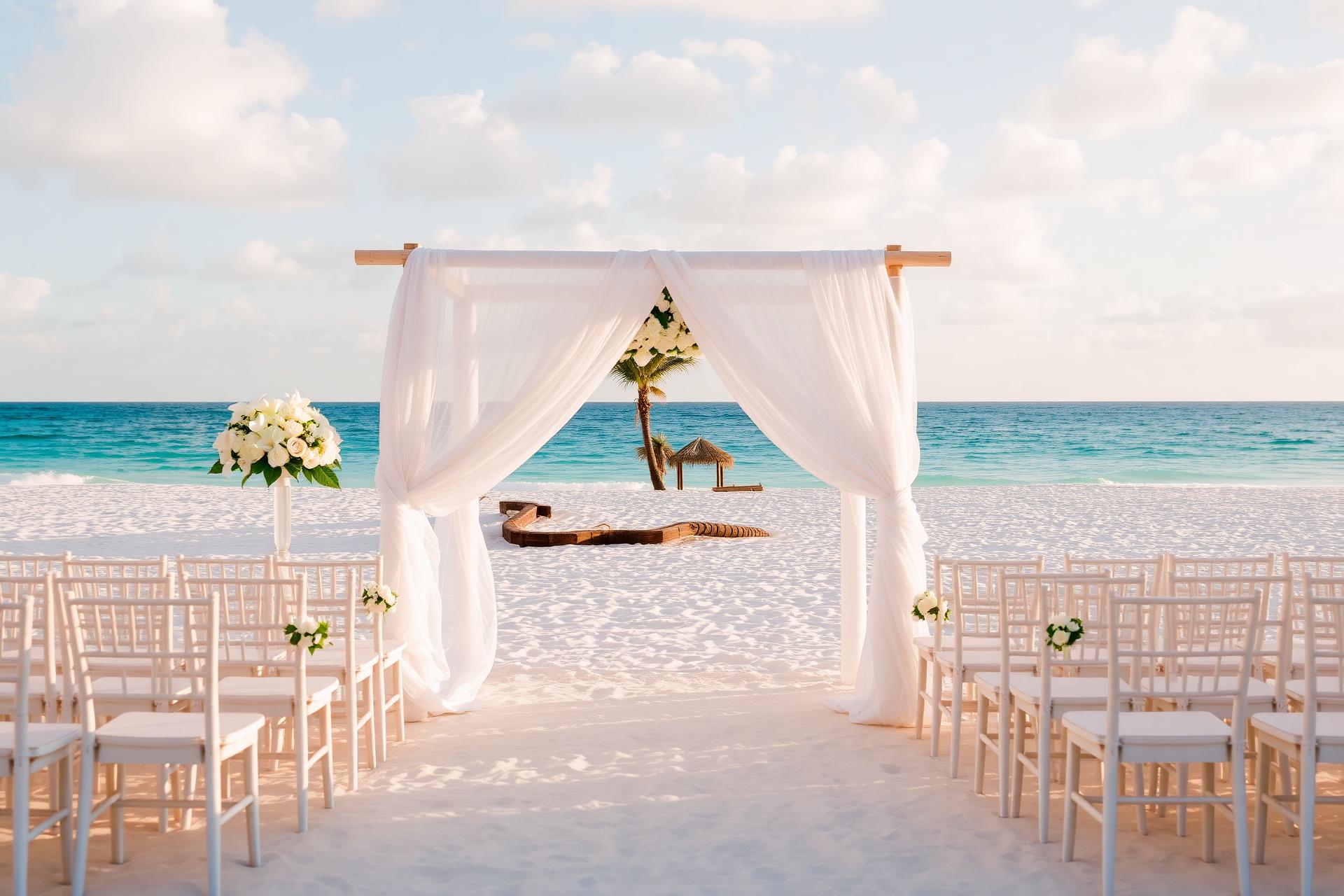 Key West beach wedding ceremony at sunset